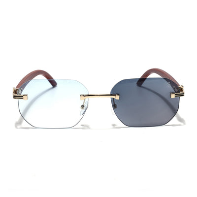 Eyejack Reflex Photochromic Golden Rimless Sunglasses for Men & Women (90387CL2513)