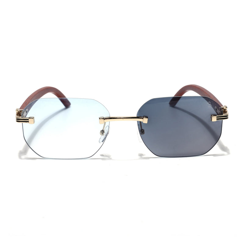 Eyejack Reflex Photochromic Golden Rimless Sunglasses for Men & Women (90387CL2513)