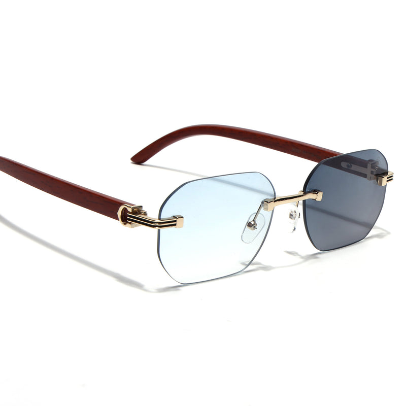 Eyejack Reflex Photochromic Golden Rimless Sunglasses for Men & Women (90387CL2513)