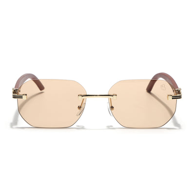 Eyejack Reflex Photochromic Golden Rimless Sunglasses for Men & Women (90387CL2514)