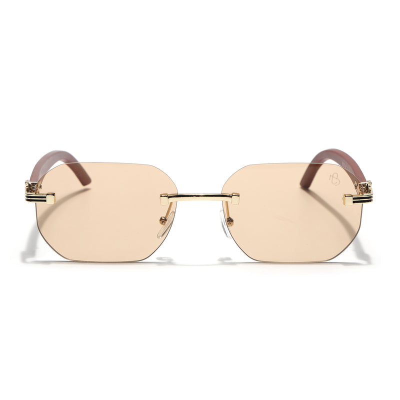 Eyejack Reflex Photochromic Golden Rimless Sunglasses for Men & Women (90387CL2514)