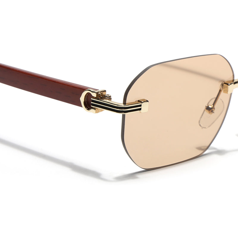Eyejack Reflex Photochromic Golden Rimless Sunglasses for Men & Women (90387CL2514)
