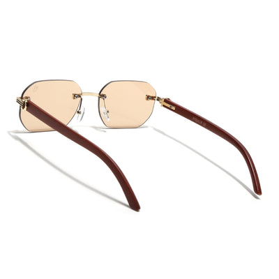 Eyejack Reflex Photochromic Golden Rimless Sunglasses for Men & Women (90387CL2514)