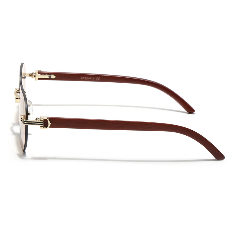 Eyejack Reflex Photochromic Golden Rimless Sunglasses for Men & Women (90387CL2514)