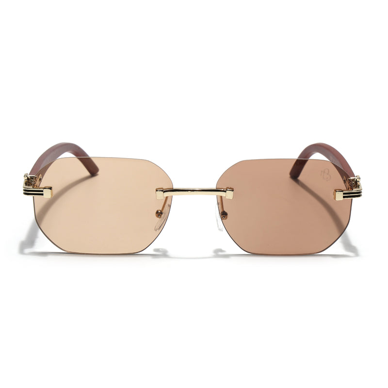 Eyejack Reflex Photochromic Golden Rimless Sunglasses for Men & Women (90387CL2514)