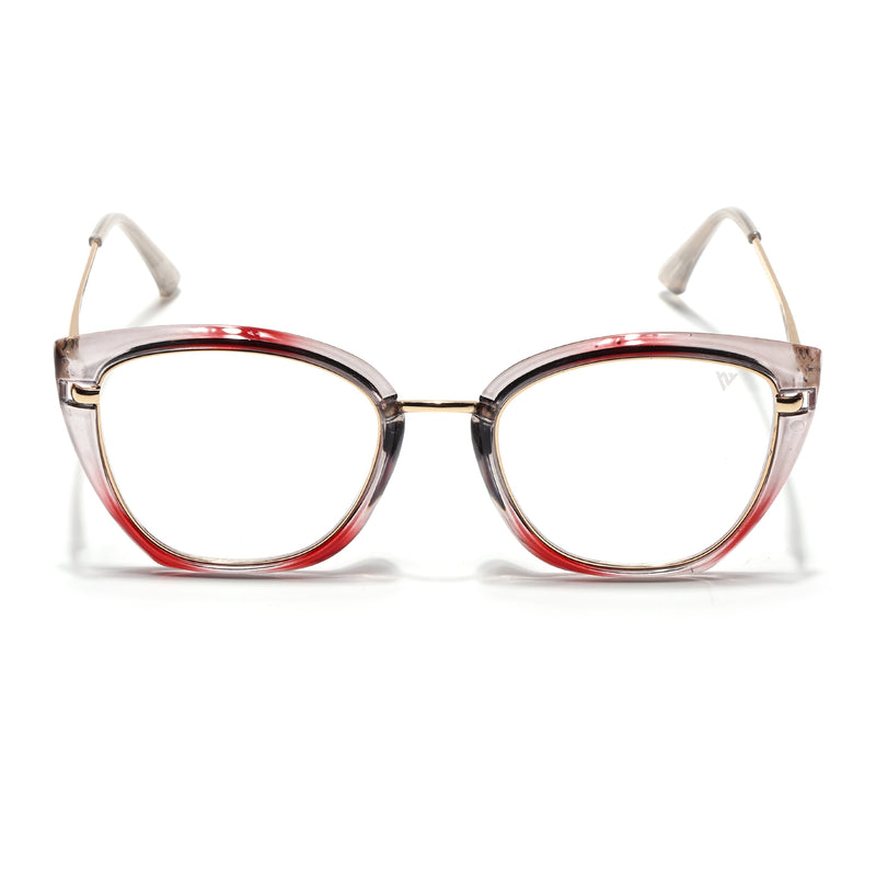 Voyage Glam Grey Red & Golden Cateye Eyeglasses for Women (9039MG5224-C2)