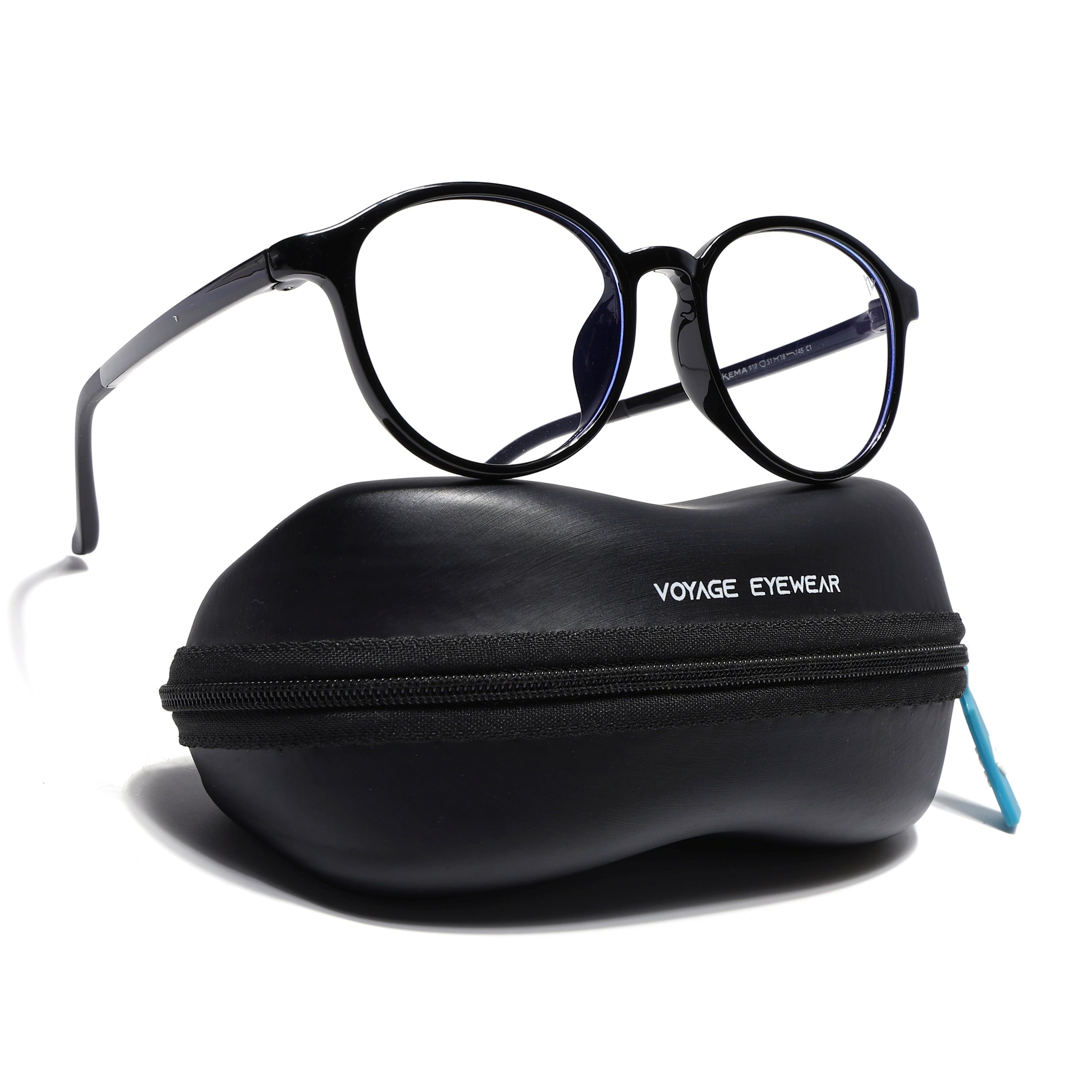Voyage Air Black Round Eyeglasses for Men & Women (910MG4377-C1)