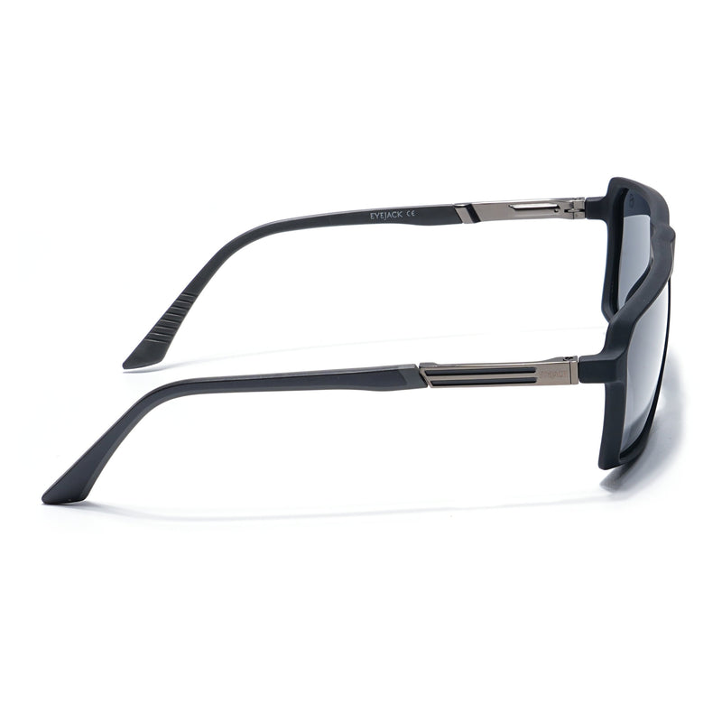 Eyejack Black Wayfarer Polarized Sunglasses for Men & Women (91127PCL1132)