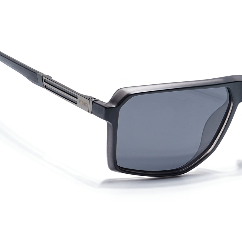 Eyejack Matt Black Wayfarer Polarized Sunglasses for Men & Women (91127PCL1133)