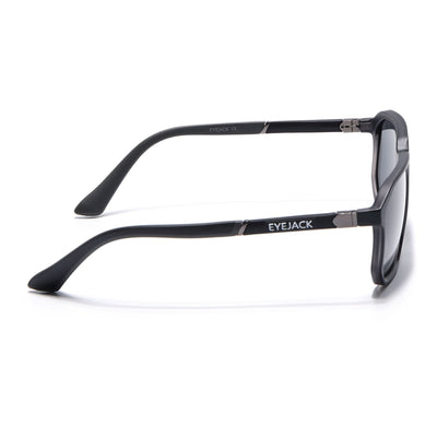 Eyejack Matt Black Wayfarer Polarized Sunglasses for Men & Women (91128PCL1138)