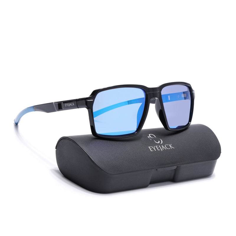 Torque I Shine Black Wayfarer Polarized Sunglasses (91141PCL1144)