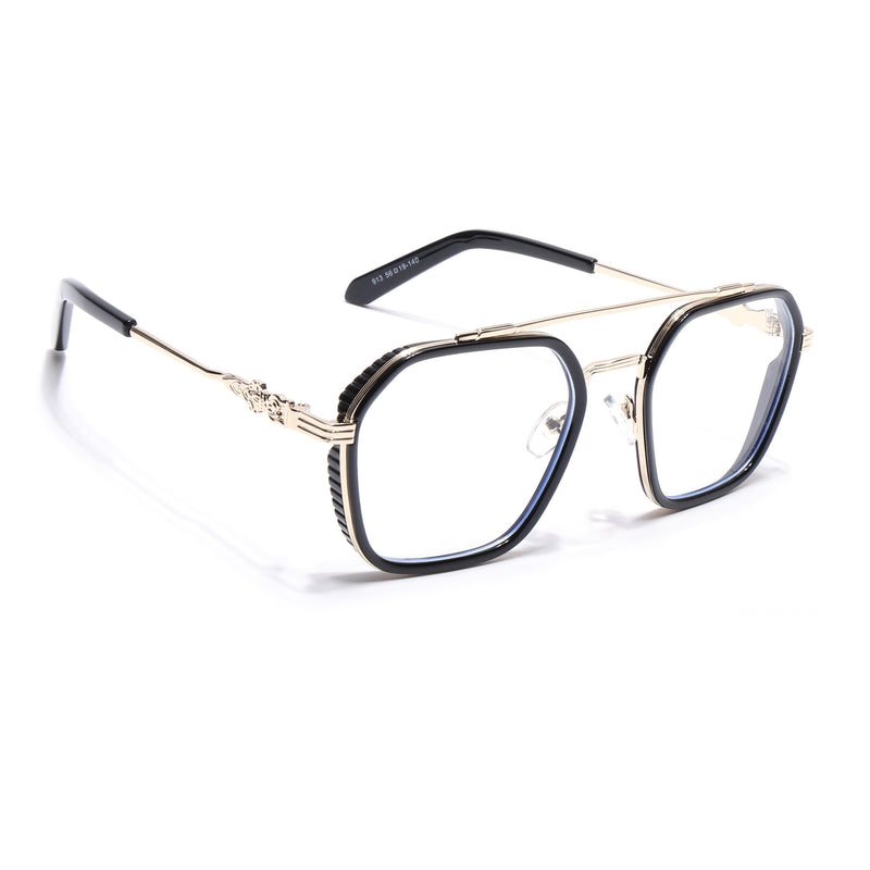 Voyage Black & Golden Wayfarer Eyeglasses for Men & Women (913MG5166-C1)