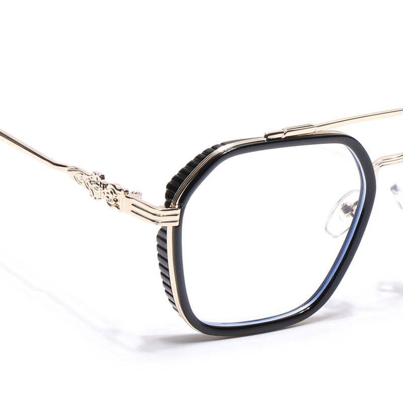 Voyage Black & Golden Wayfarer Eyeglasses for Men & Women (913MG5166-C1)