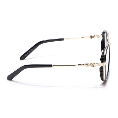Voyage Black & Golden Wayfarer Eyeglasses for Men & Women (913MG5166-C1)