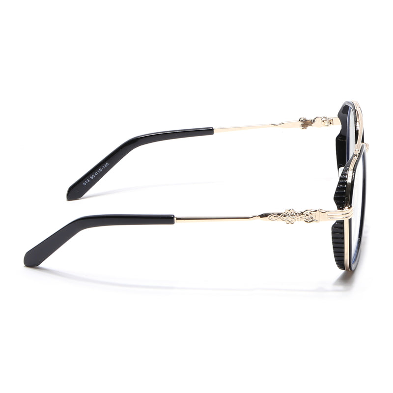 Voyage Black & Golden Wayfarer Eyeglasses for Men & Women (913MG5166-C1)