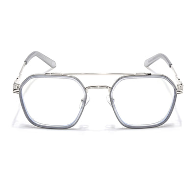 Voyage Grey & Silver Wayfarer Eyeglasses for Men & Women (913MG5168-C3)