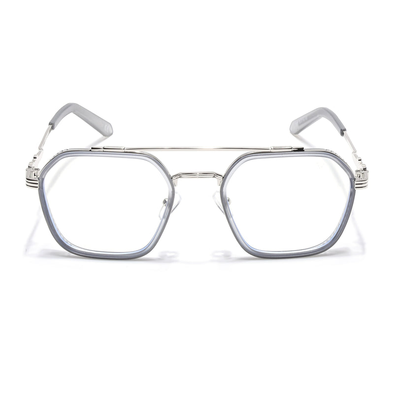 Voyage Grey & Silver Wayfarer Eyeglasses for Men & Women (913MG5168-C3)