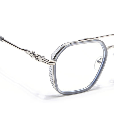 Voyage Grey & Silver Wayfarer Eyeglasses for Men & Women (913MG5168-C3)