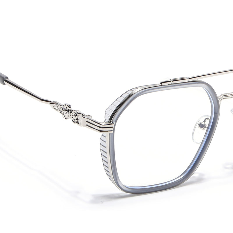 Voyage Grey & Silver Wayfarer Eyeglasses for Men & Women (913MG5168-C3)