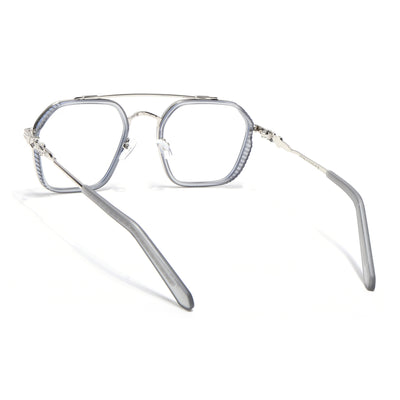 Voyage Grey & Silver Wayfarer Eyeglasses for Men & Women (913MG5168-C3)
