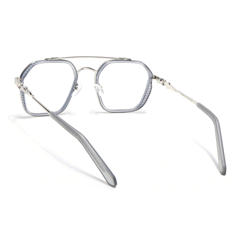 Voyage Grey & Silver Wayfarer Eyeglasses for Men & Women (913MG5168-C3)