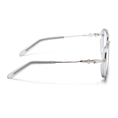 Voyage Grey & Silver Wayfarer Eyeglasses for Men & Women (913MG5168-C3)