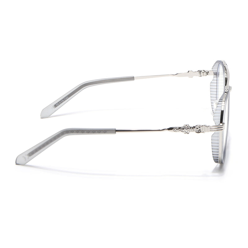 Voyage Grey & Silver Wayfarer Eyeglasses for Men & Women (913MG5168-C3)