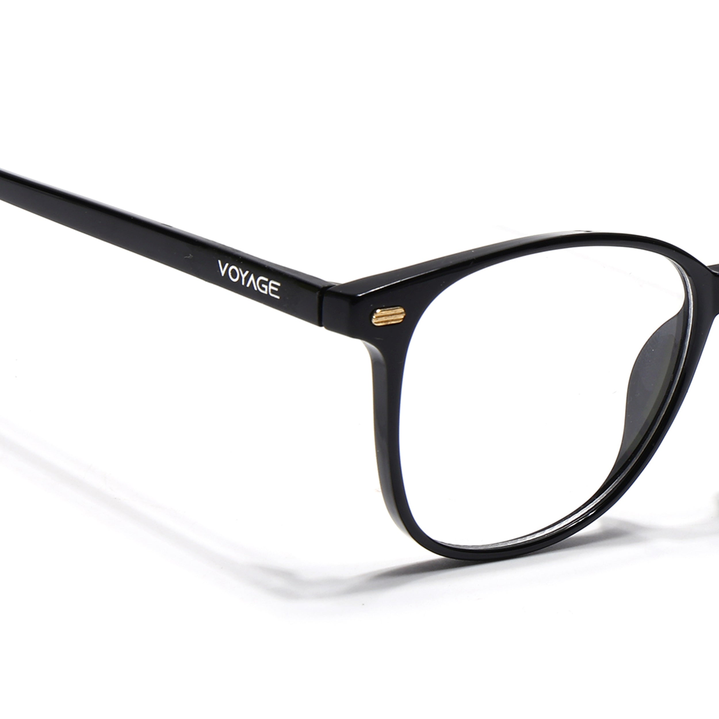 Voyage Shine Black Square Eyeglasses for Men & Women (92006MG4723-C1)