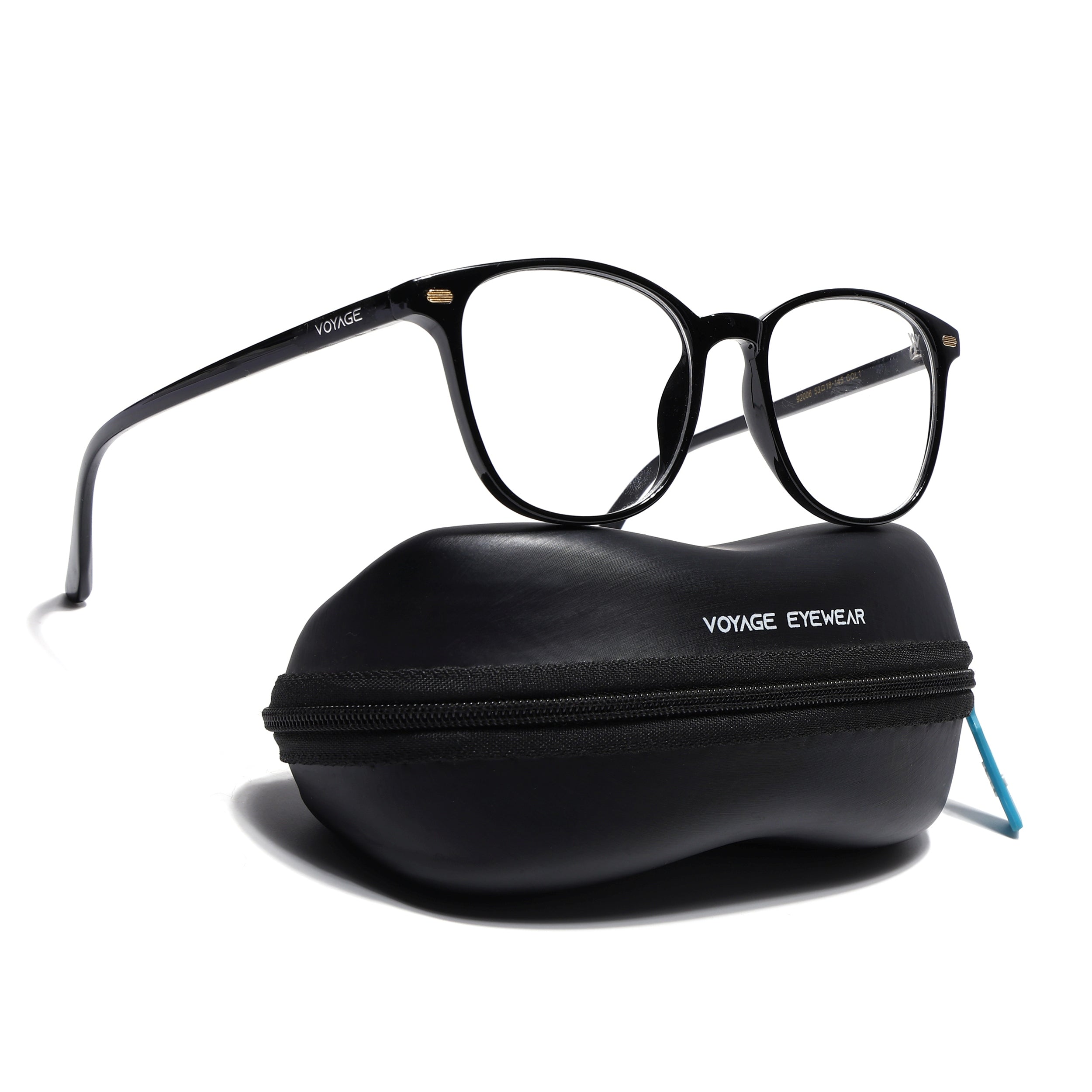 Voyage Shine Black Square Eyeglasses for Men & Women (92006MG4723-C1)