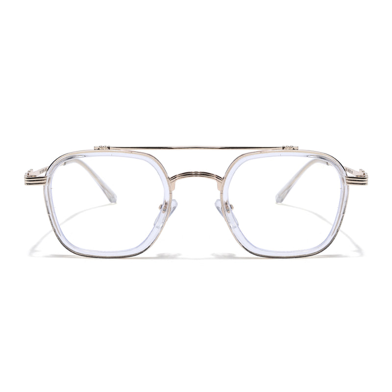 Voyage Golden & Transparent Wayfarer Eyeglasses for Men & Women (9300MG5087-C2)