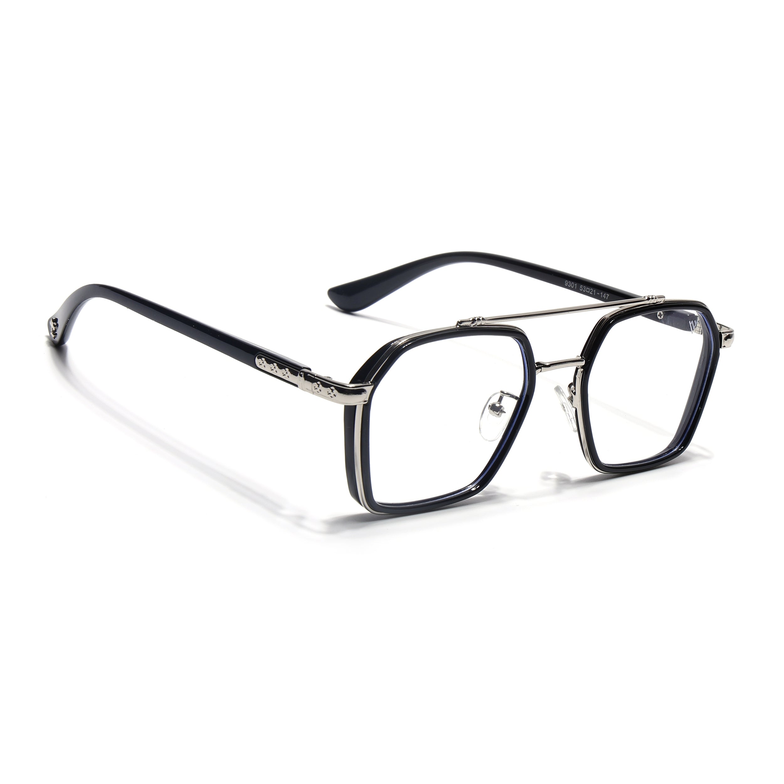 Voyage Silver & Black Wayfarer Eyeglasses for Men & Women (9301MG5089-C2)