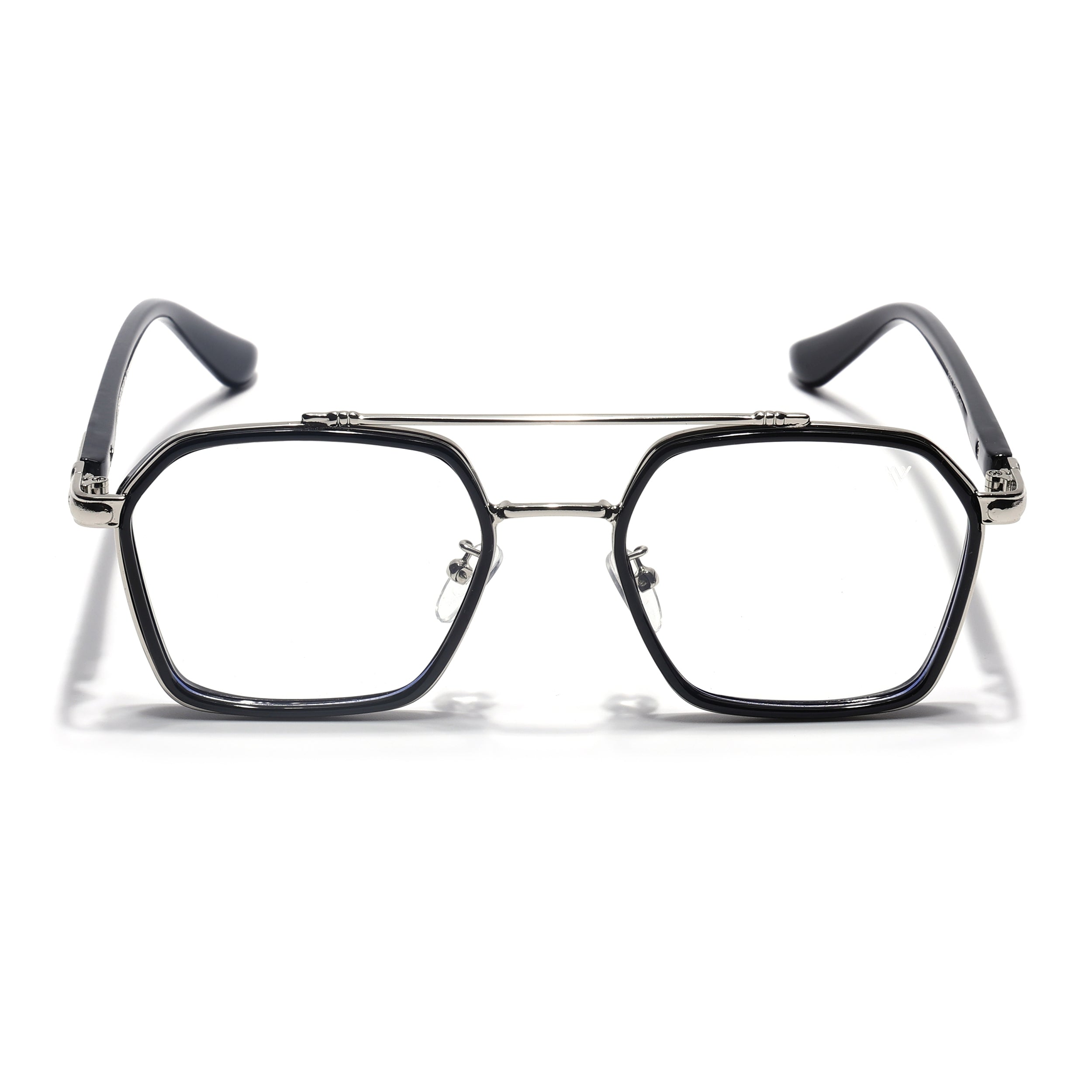 Voyage Silver & Black Wayfarer Eyeglasses for Men & Women (9301MG5089-C2)