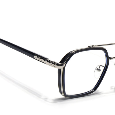 Voyage Silver & Black Wayfarer Eyeglasses for Men & Women (9301MG5089-C2)