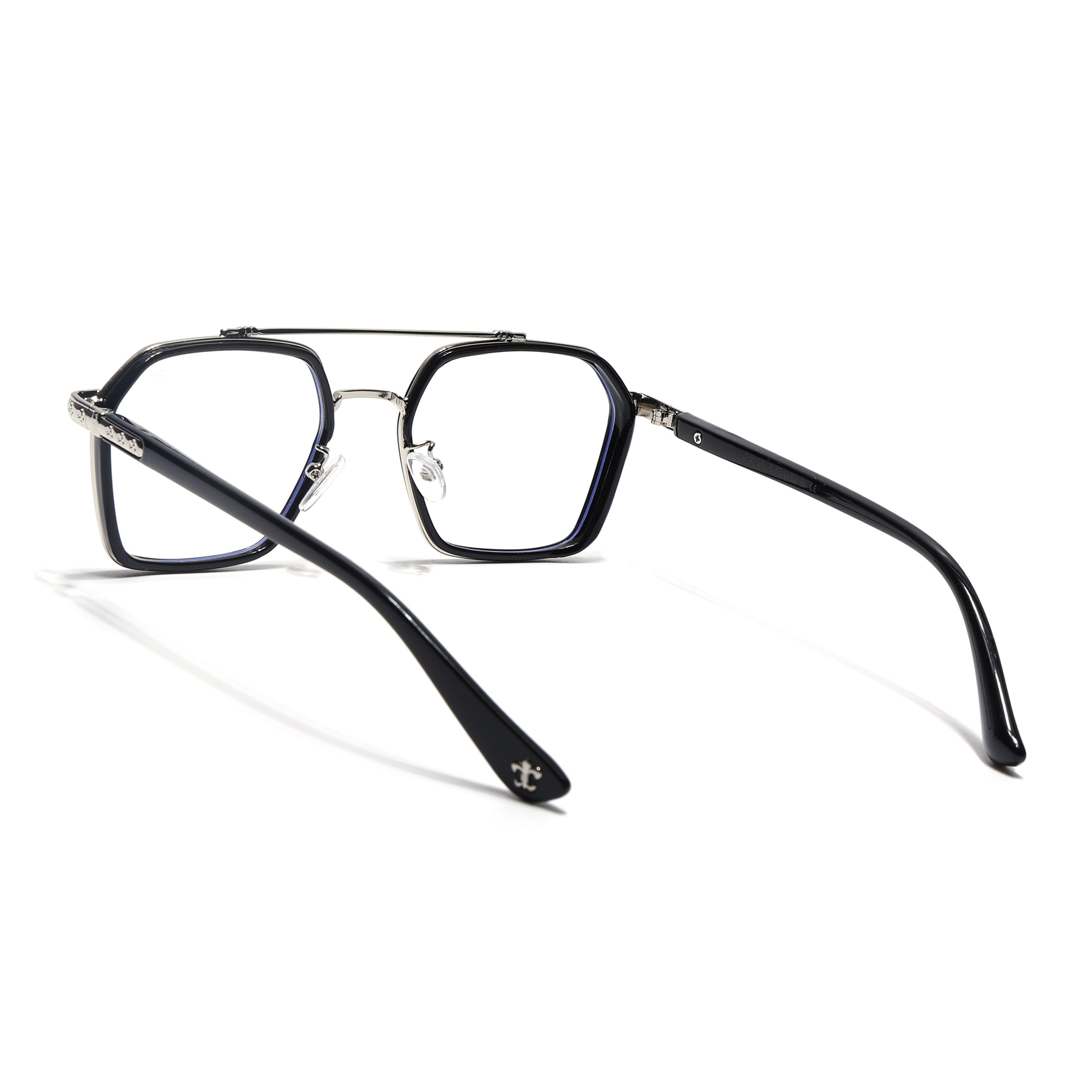 Voyage Silver & Black Wayfarer Eyeglasses for Men & Women (9301MG5089-C2)