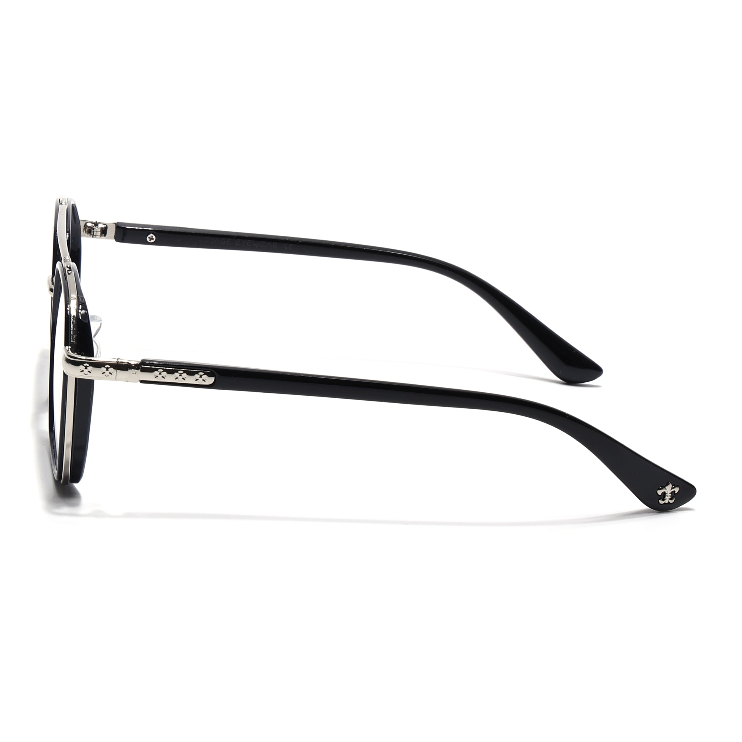 Voyage Silver & Black Wayfarer Eyeglasses for Men & Women (9301MG5089-C2)