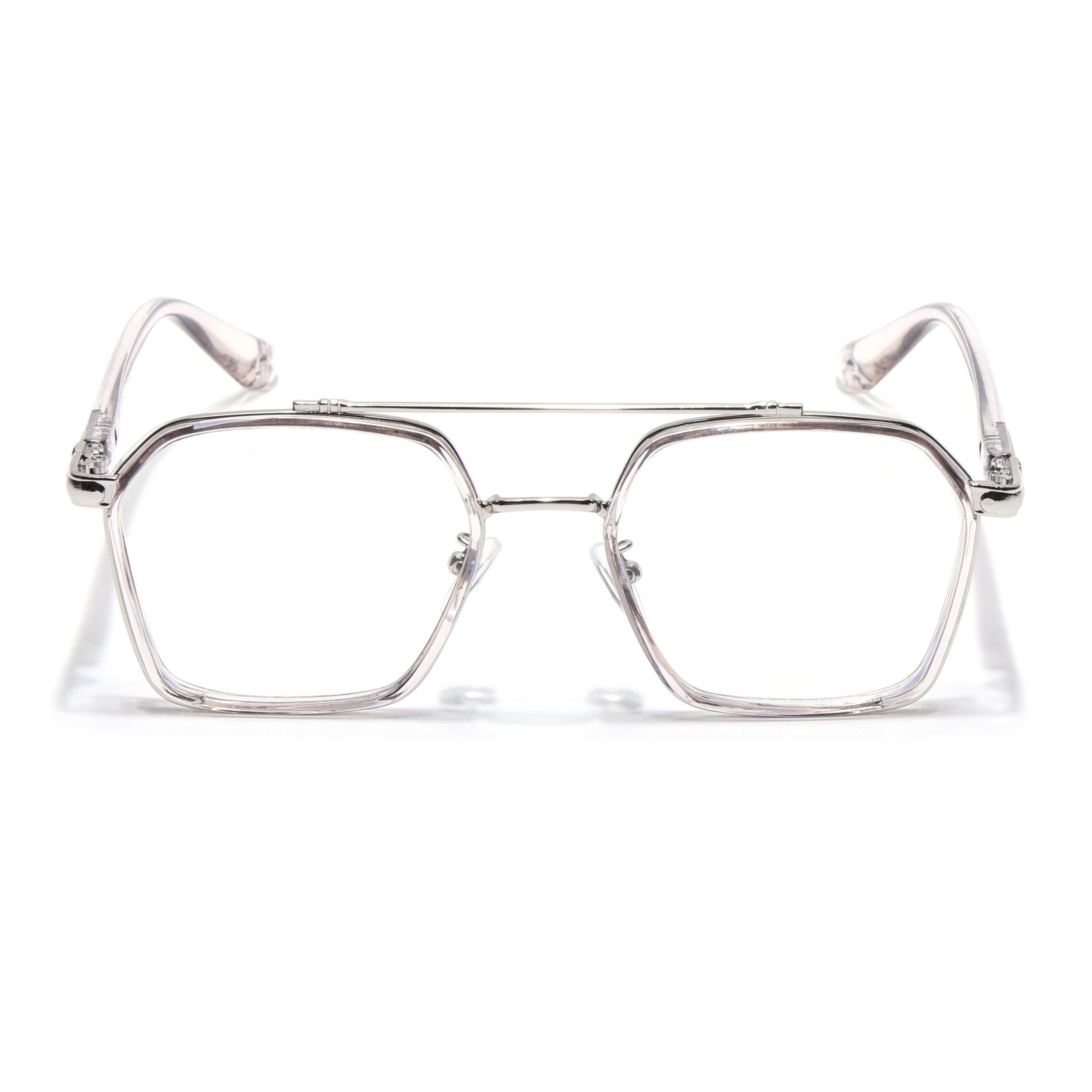Voyage Silver & Transparent Grey Wayfarer Eyeglasses for Men & Women (9301MG5090-C3)