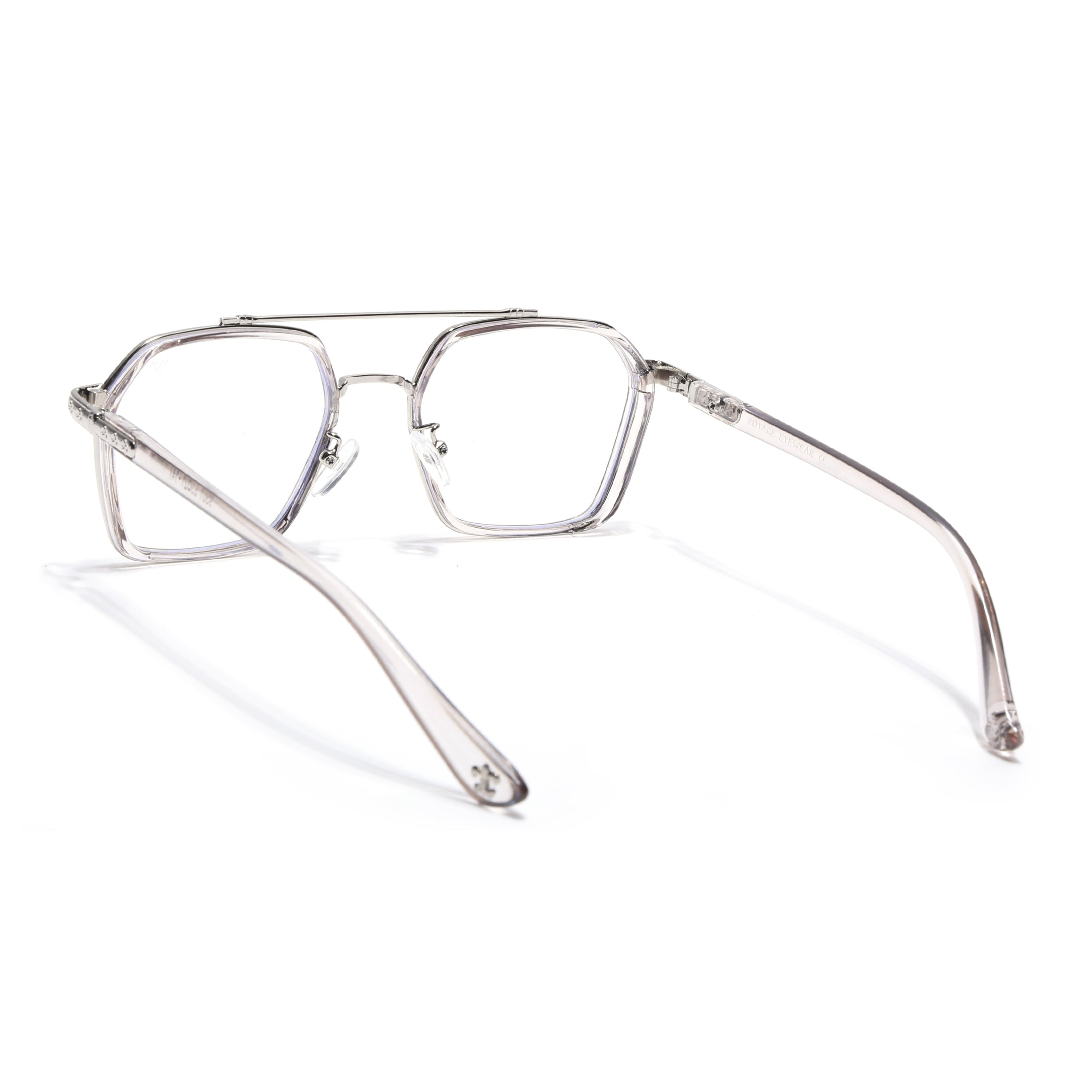Voyage Silver & Transparent Grey Wayfarer Eyeglasses for Men & Women (9301MG5090-C3)