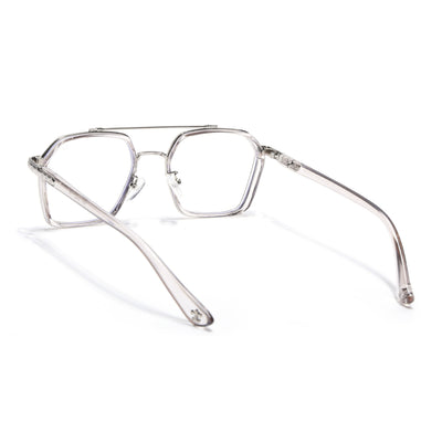 Voyage Silver & Transparent Grey Wayfarer Eyeglasses for Men & Women (9301MG5090-C3)