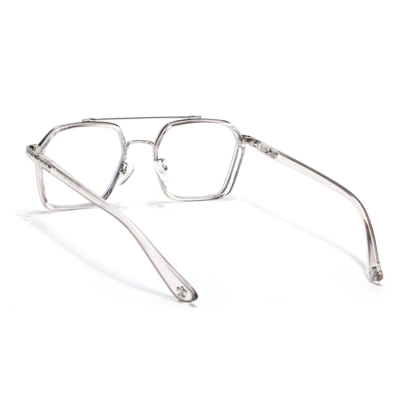 Voyage Silver & Transparent Grey Wayfarer Eyeglasses for Men & Women (9301MG5090-C3)