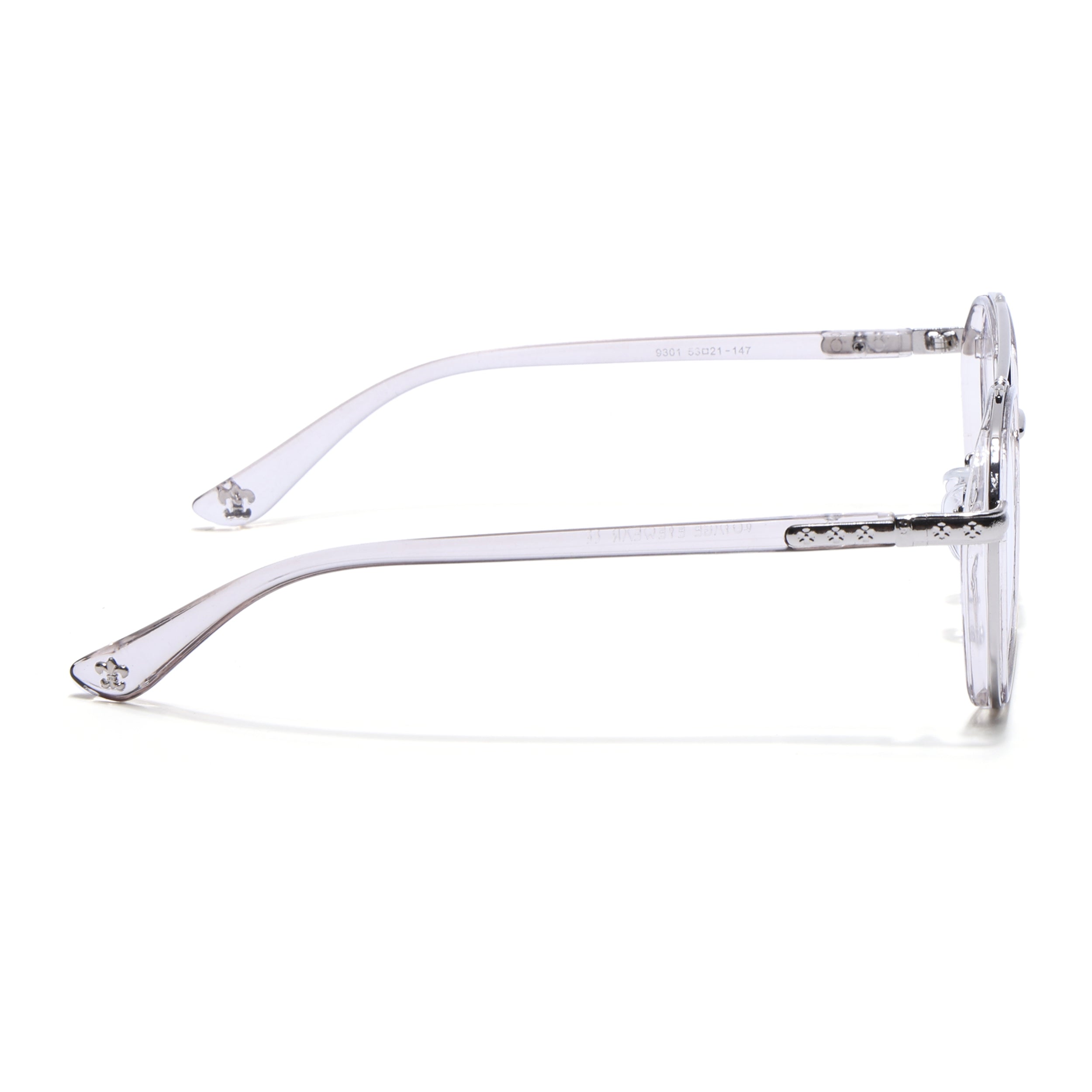 Voyage Silver & Transparent Grey Wayfarer Eyeglasses for Men & Women (9301MG5090-C3)