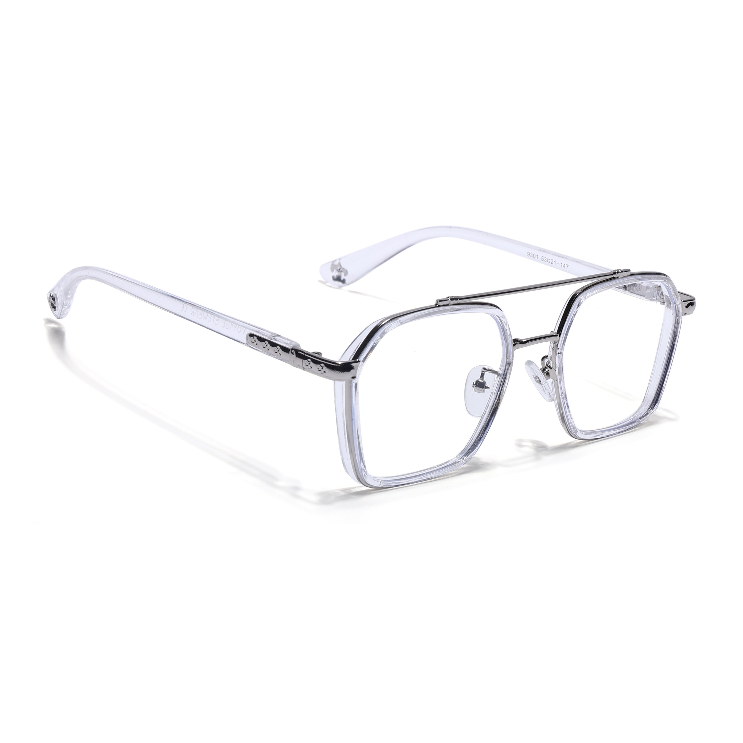 Voyage Silver & Transparent Wayfarer Eyeglasses for Men & Women (9301MG5091-C4)