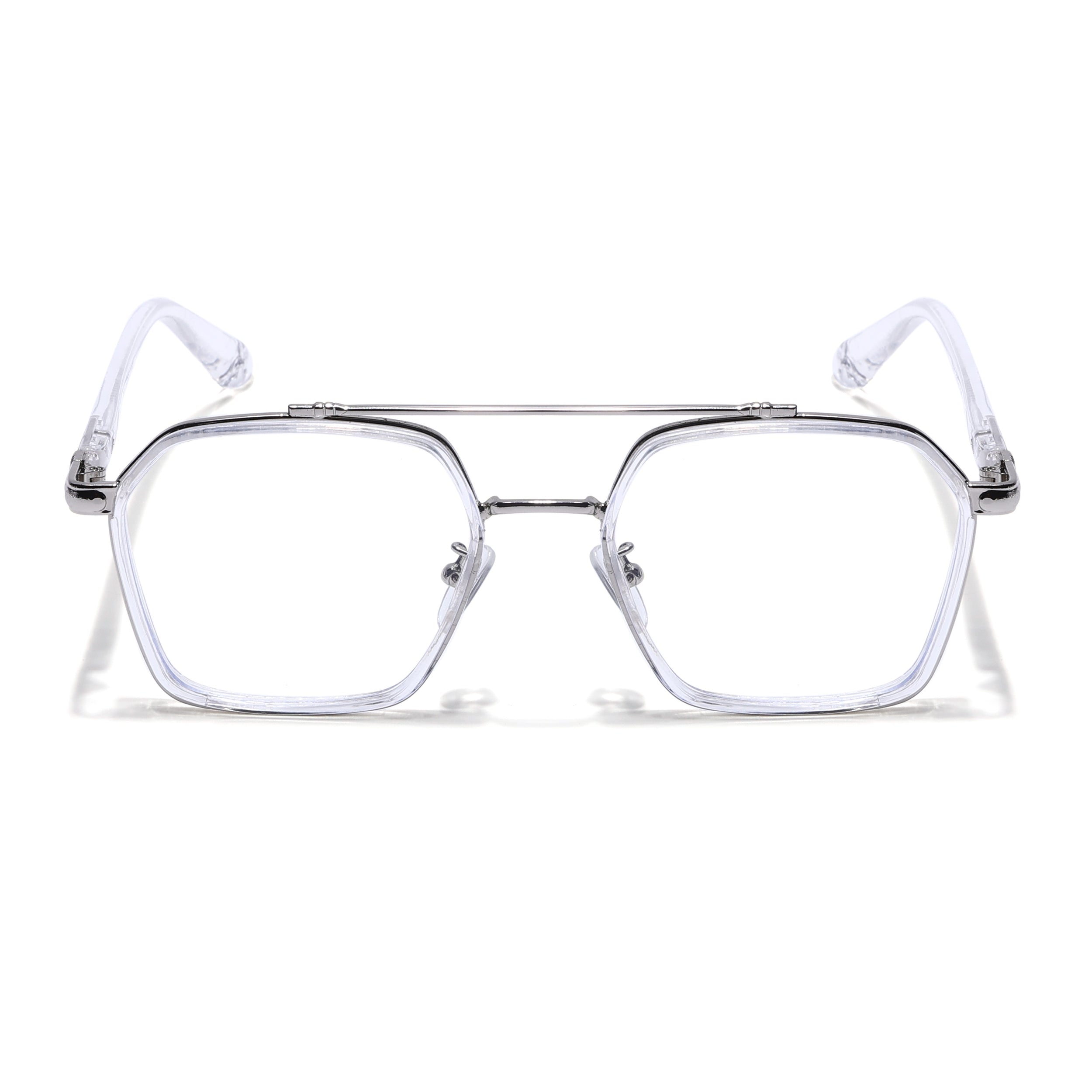 Voyage Silver & Transparent Wayfarer Eyeglasses for Men & Women (9301MG5091-C4)