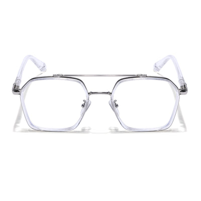 Voyage Silver & Transparent Wayfarer Eyeglasses for Men & Women (9301MG5091-C4)