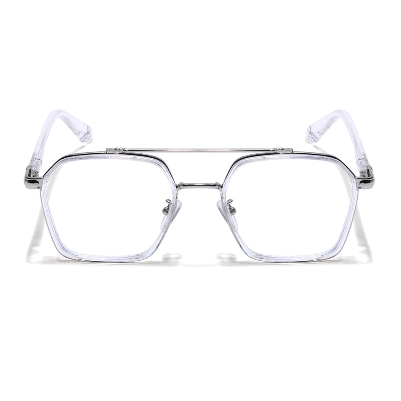 Voyage Silver & Transparent Wayfarer Eyeglasses for Men & Women (9301MG5091-C4)