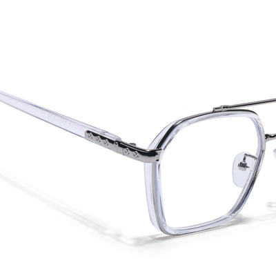 Voyage Silver & Transparent Wayfarer Eyeglasses for Men & Women (9301MG5091-C4)