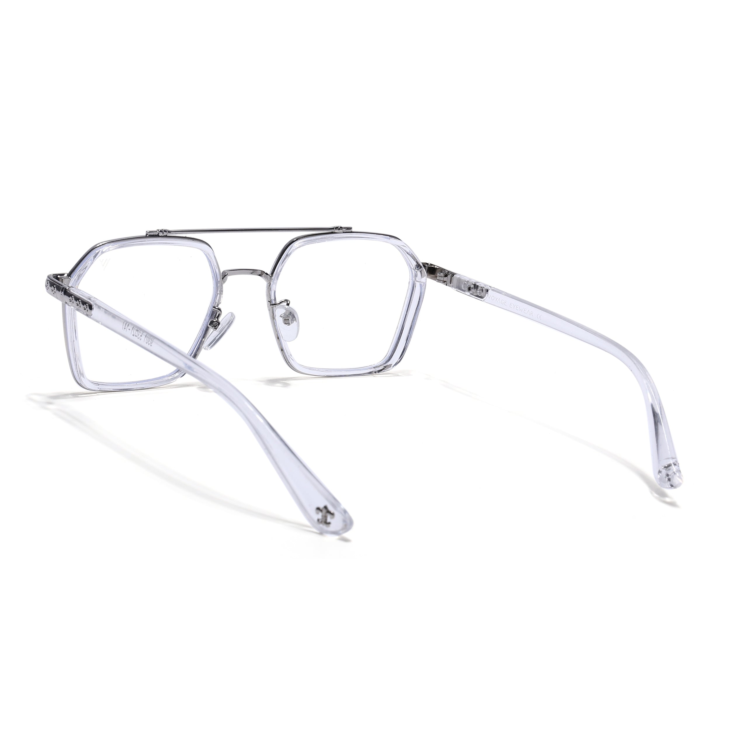 Voyage Silver & Transparent Wayfarer Eyeglasses for Men & Women (9301MG5091-C4)