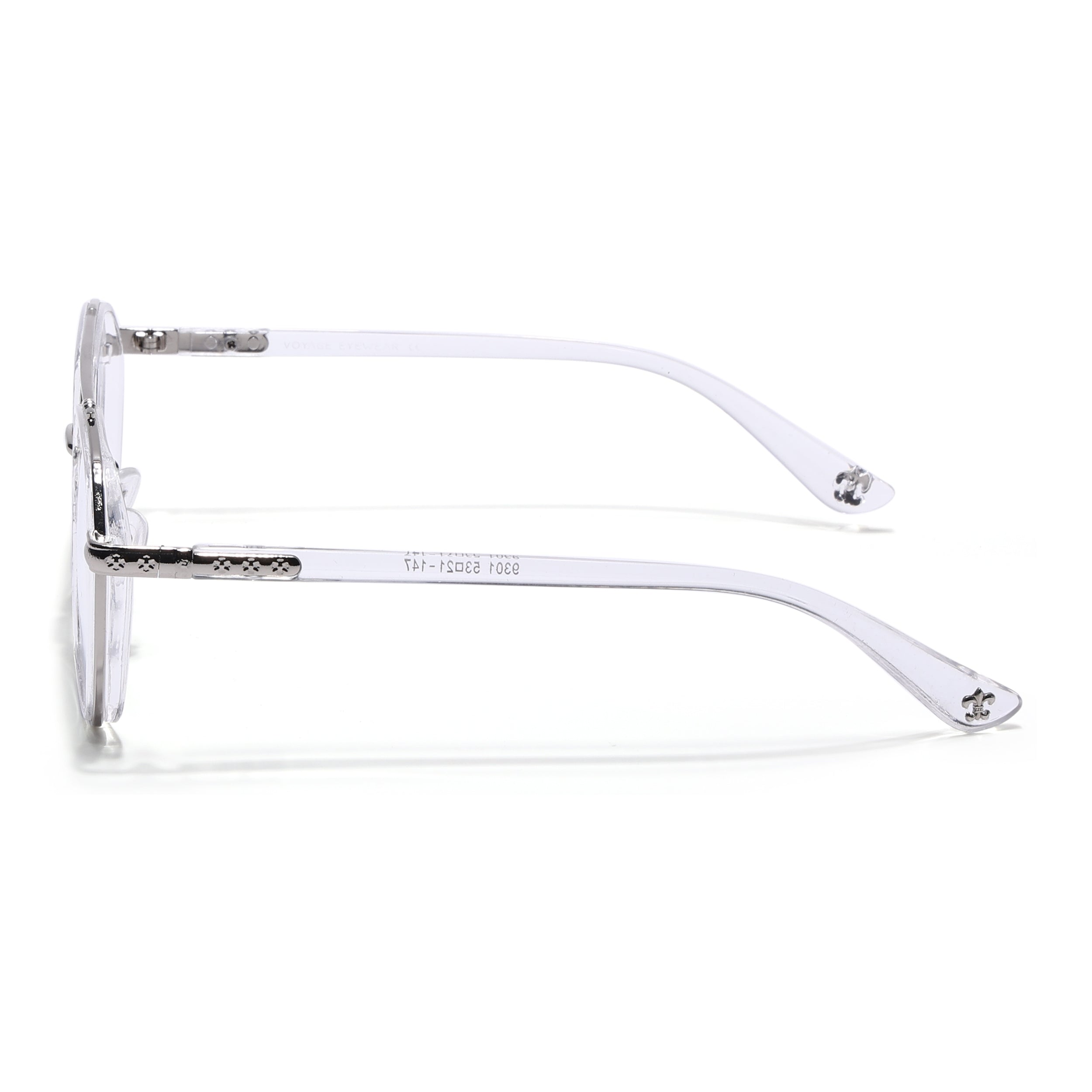 Voyage Silver & Transparent Wayfarer Eyeglasses for Men & Women (9301MG5091-C4)