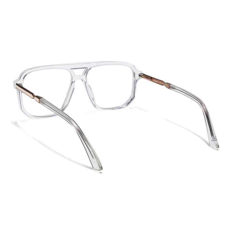 Voyage Veloura Select Transparent Wayfarer Eyeglasses for Men & Women (93393SLMG6160-C4)