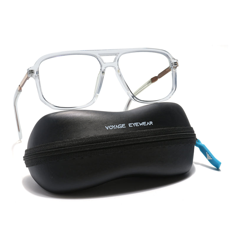 Voyage Veloura Select Transparent Wayfarer Eyeglasses for Men & Women (93393SLMG6160-C4)