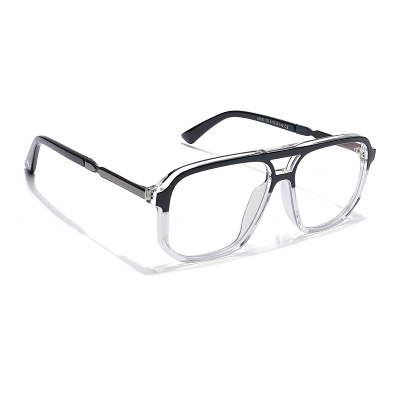 Voyage Veloura Select Black & Transparent Wayfarer Eyeglasses for Men & Women (93393SLMG6161-C5)